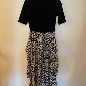 Black and Leopard Print Dress
